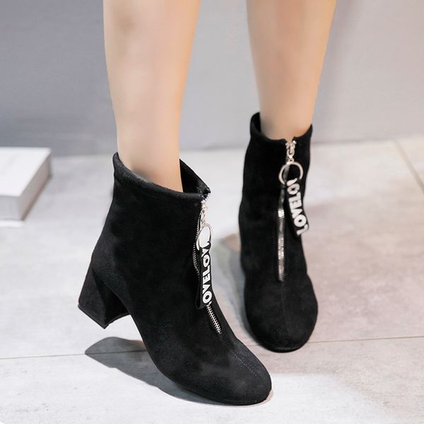 letter print boots women autumn winter nice fashion roman flock front zipper ankle flat square fashion casual ladies shoes, Black
letter print boots women autumn winter nice fashion roman flock front zipper ankle flat square fashion casual ladies shoes, Black