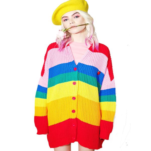 cardigan sweaters women striped rainbow sweater coat female loose sweaters letter embroidery jumper cardigans fashion jacket outwear, White;black
cardigan sweaters women striped rainbow sweater coat female loose sweaters letter embroidery jumper cardigans fashion jacket outwear, White;black