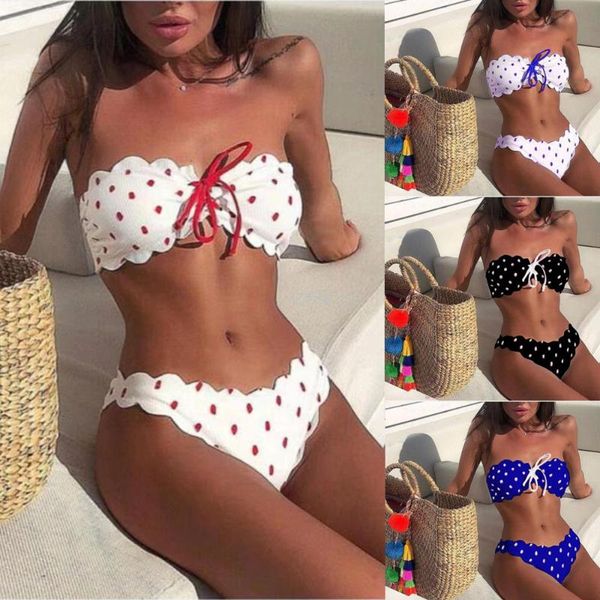 women's swimwear bikini set polka dot women 2021 two piece swimsuit push up bathing suit brazilian beach wear swimming, White;black
women's swimwear bikini set polka dot women 2021 two piece swimsuit push up bathing suit brazilian beach wear swimming, White;black