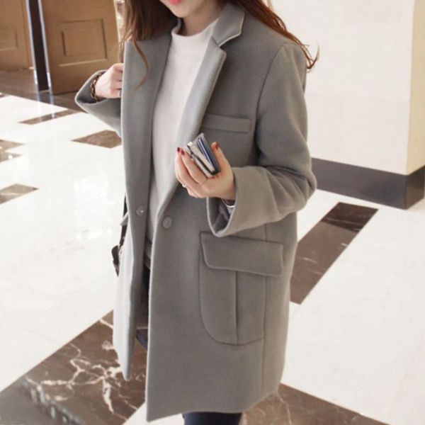 autumn wrm women woolen outwear fashion temperament slim coat solid color thick female long sleeve jackt new, Black
autumn wrm women woolen outwear fashion temperament slim coat solid color thick female long sleeve jackt new, Black