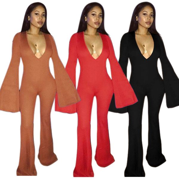 europe and the united states explosion models beautiful v-neck trumpet sleeve casual trousers one-piece suit, Black;white
europe and the united states explosion models beautiful v-neck trumpet sleeve casual trousers one-piece suit, Black;white