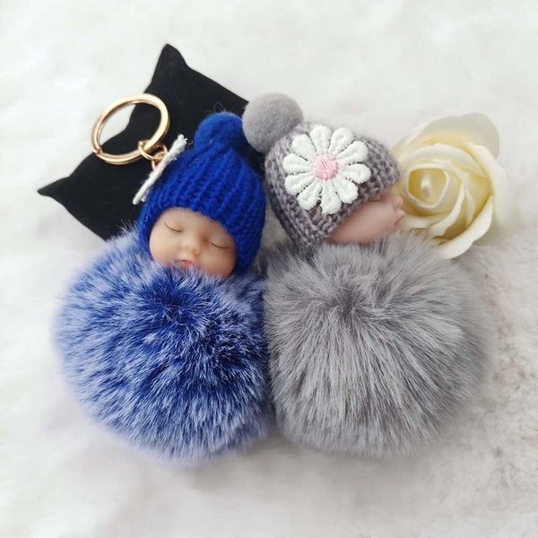 key chain sleeping baby doll keychain flower pompom fur ball keyring fluffy car keyring bag holder pendant charm jewelery, Silver
key chain sleeping baby doll keychain flower pompom fur ball keyring fluffy car keyring bag holder pendant charm jewelery, Silver