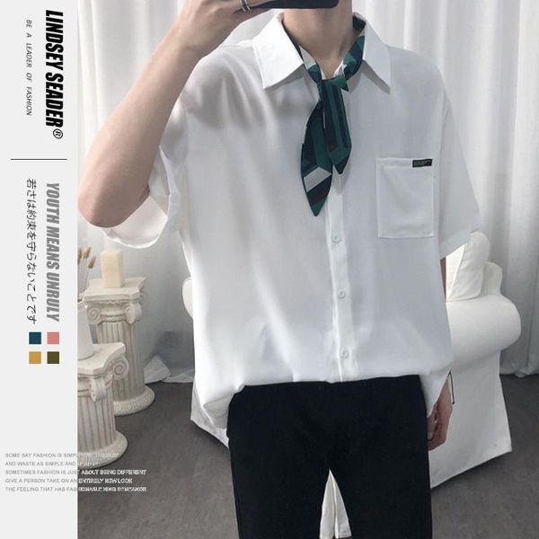 lindsey seader сплошной цвет с tie студенческие рубашки summer casual короткий рукав кнопка вниз рубашки пальто streetwear hip hop моды, White;black
lindsey seader сплошной цвет с tie студенческие рубашки summer casual короткий рукав кнопка вниз рубашки пальто streetwear hip hop моды, White;black