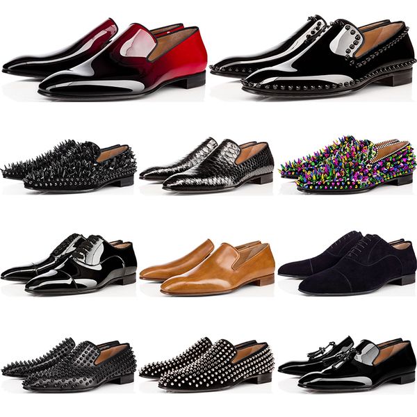 new luxury mens designer shoes loafers casual black red spike patent leather slip on dress wedding flats bottoms business party sneakers
new luxury mens designer shoes loafers casual black red spike patent leather slip on dress wedding flats bottoms business party sneakers
