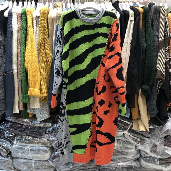 fashionable autumn and winter women's leopard color matching long loose pullover sweater dress plus size women long sweater, White;black
fashionable autumn and winter women's leopard color matching long loose pullover sweater dress plus size women long sweater, White;black