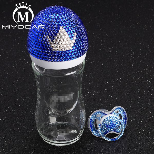 miyocar beautiful set of handmade safe glass feeding bottle 240 ml and bling blue crown pacifier for baby shower gift
miyocar beautiful set of handmade safe glass feeding bottle 240 ml and bling blue crown pacifier for baby shower gift
