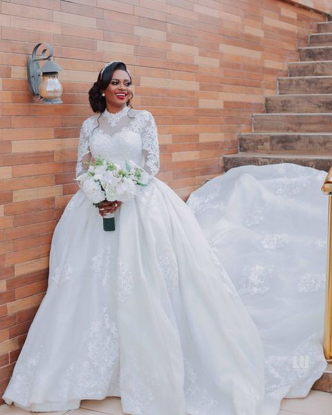 2020 plus size arabic aso ebi lace beaded wedding dresses long sleeves high neck bridal dresses vintage wedding gowns zj306, White
2020 plus size arabic aso ebi lace beaded wedding dresses long sleeves high neck bridal dresses vintage wedding gowns zj306, White
