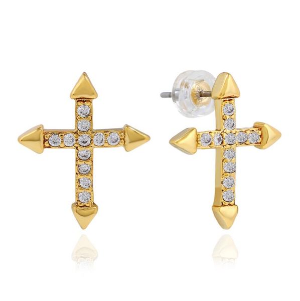 hip hop full diamonds ear studs for men cross black rhinestone gold stud earrings alloy diamond jewelry good gifts for boyfriend, Golden
hip hop full diamonds ear studs for men cross black rhinestone gold stud earrings alloy diamond jewelry good gifts for boyfriend, Golden