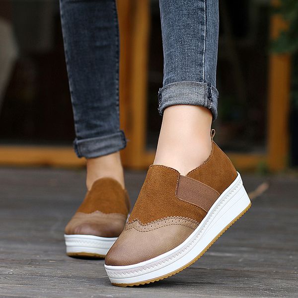 spring flat platform loafers women walking shoes ladies suede women's heigh incresing 5cm brogue shoes flatform slip on oxord, Black
spring flat platform loafers women walking shoes ladies suede women's heigh incresing 5cm brogue shoes flatform slip on oxord, Black