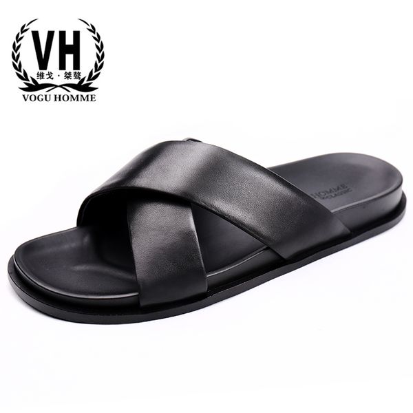slippers mens outdoor genuine leather casual breathable comfortable cowhide flip flops casual shoes beach outdoor anti-skid, Black
slippers mens outdoor genuine leather casual breathable comfortable cowhide flip flops casual shoes beach outdoor anti-skid, Black