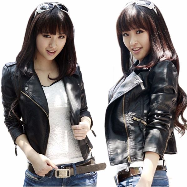 autumn winter long sleeve women leather coat motorcycle jacket full female lady outerwear suit clothing bolero femme, Black
autumn winter long sleeve women leather coat motorcycle jacket full female lady outerwear suit clothing bolero femme, Black