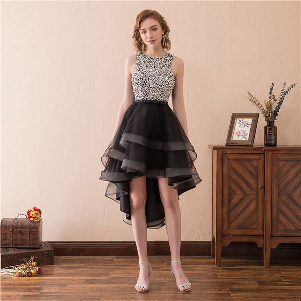 2019 backless hi-lo crystal evening dresses with sequines plus size prom dress formal party gown robe de soiree al60, Black;red
2019 backless hi-lo crystal evening dresses with sequines plus size prom dress formal party gown robe de soiree al60, Black;red