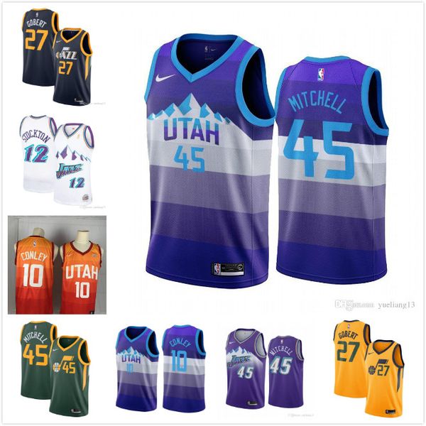 men's utah jazz 45# donovan mitchell nba jersey mike conley rudy gobert 12# stockton 32# malone throwback basketball jerseys, Black
men's utah jazz 45# donovan mitchell nba jersey mike conley rudy gobert 12# stockton 32# malone throwback basketball jerseys, Black