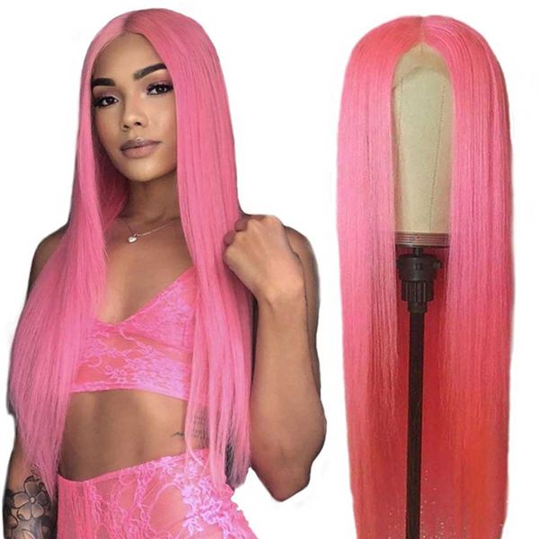 pre colored human hair wig pink yellow green 100% human hair lace front wigs peruvian straight long hair wigs, Black
pre colored human hair wig pink yellow green 100% human hair lace front wigs peruvian straight long hair wigs, Black