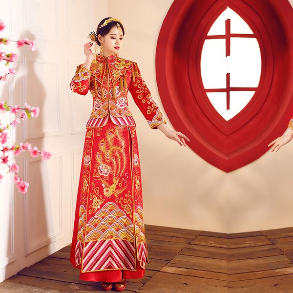nice style chinese traditional dress red wedding dress long evening embroidery cheongsam clothing size s l xl xxl
nice style chinese traditional dress red wedding dress long evening embroidery cheongsam clothing size s l xl xxl