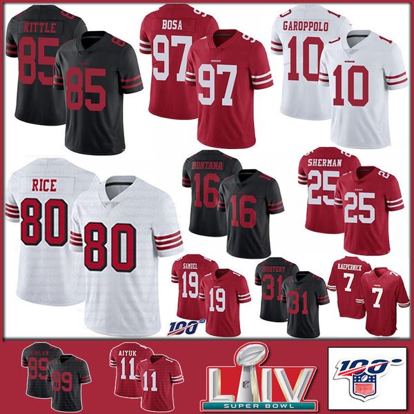 san francisco football 49ers jersey 85 george kittle 10 jimmy garoppolo 11 brandon aiyuk 99 javon kinlaw 7 colin kaepernick jerseys, Black;red
san francisco football 49ers jersey 85 george kittle 10 jimmy garoppolo 11 brandon aiyuk 99 javon kinlaw 7 colin kaepernick jerseys, Black;red
