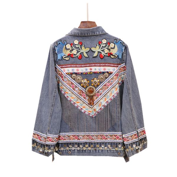 2019 women jacket coat vintage flower embroidery tassels long sleeve women jackets abrigo mujer chaquetas mujer denim coat, Black;brown
2019 women jacket coat vintage flower embroidery tassels long sleeve women jackets abrigo mujer chaquetas mujer denim coat, Black;brown