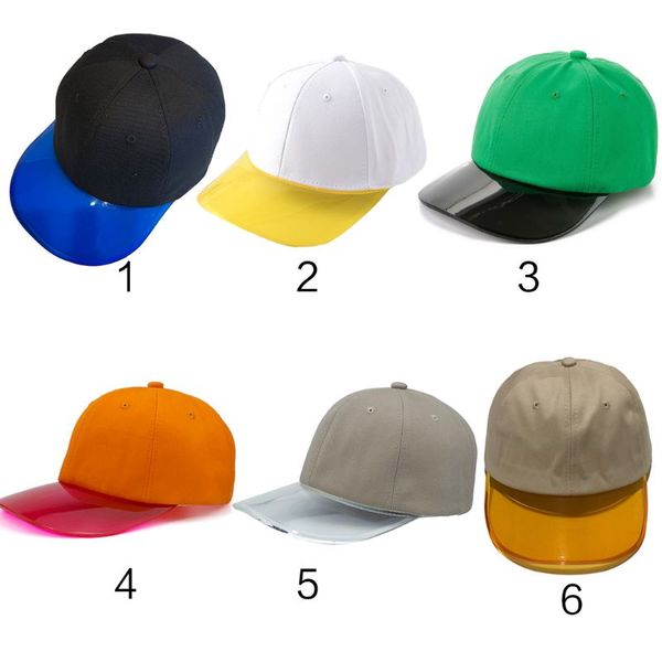 couples summer transparent pvc wide brim baseball cap contrast solid candy color hip hop snapback peaked cap adjustable, Blue;gray
couples summer transparent pvc wide brim baseball cap contrast solid candy color hip hop snapback peaked cap adjustable, Blue;gray