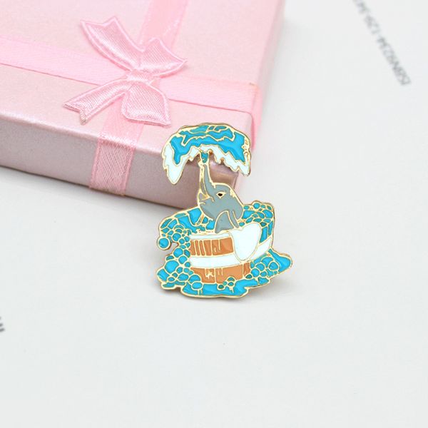 new creativity baby elephant spouting brooch bath bucket bathing water enamel pin fashion cartoon children's denim clothes pendant, Gray
new creativity baby elephant spouting brooch bath bucket bathing water enamel pin fashion cartoon children's denim clothes pendant, Gray