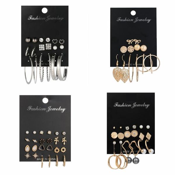 cute stud earrings set lot long for women mix crazy feng all match combination black pearl leaf geometric ear rings gold silver, Golden;silver
cute stud earrings set lot long for women mix crazy feng all match combination black pearl leaf geometric ear rings gold silver, Golden;silver