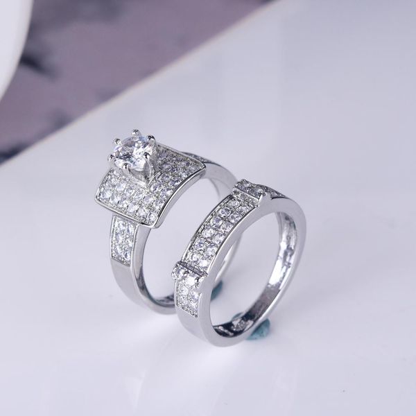 2pcs bridal set elegant rings for women sliver color wedding engagement fashion jewelry with full shiny cubiz zircon stone, Golden;silver
2pcs bridal set elegant rings for women sliver color wedding engagement fashion jewelry with full shiny cubiz zircon stone, Golden;silver