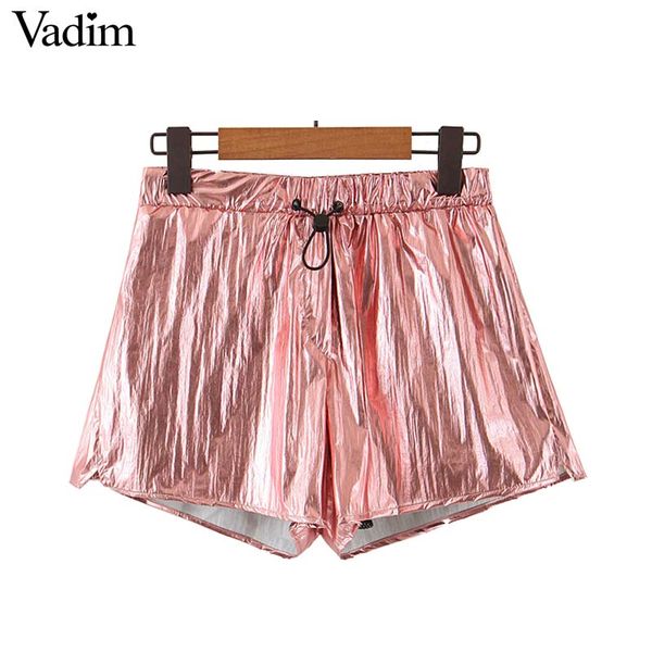 women high waist shorts glossy stylish pink sweet shorts drawstring tie casual chic female tide solid retro womens short, White;black
women high waist shorts glossy stylish pink sweet shorts drawstring tie casual chic female tide solid retro womens short, White;black