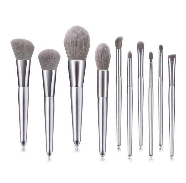 10pcs makeup brushes set for eye shadow blush loose powder cosmetics silver handle super soft nylon hair make up tools & accessories dhl
10pcs makeup brushes set for eye shadow blush loose powder cosmetics silver handle super soft nylon hair make up tools & accessories dhl
