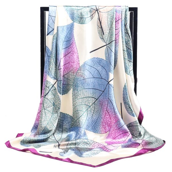 new leaf print brand women silk scarf 2018 90cm*90cm big square scarves hijab headband
new leaf print brand women silk scarf 2018 90cm*90cm big square scarves hijab headband