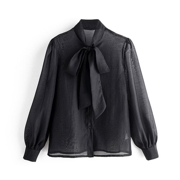 fashion bow neck transparent black blouse pleated long sleeve organza see through shirt lady chic stylish blusas mujer, White
fashion bow neck transparent black blouse pleated long sleeve organza see through shirt lady chic stylish blusas mujer, White