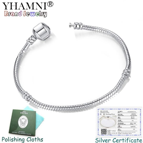 yhamni original certified jewelry 16-23cm silver snake chain link bracelet fit charm bead bangle bracelet diy jewelry kb005, White
yhamni original certified jewelry 16-23cm silver snake chain link bracelet fit charm bead bangle bracelet diy jewelry kb005, White