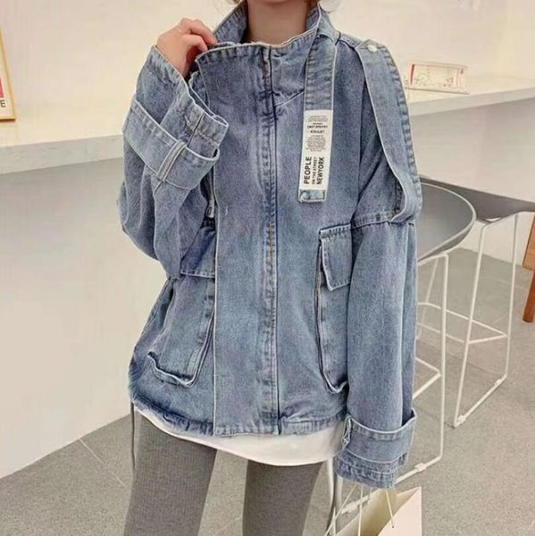 2019 autumn new women letter decoration stitching denim jacket women zipper long sleeves jeans jackets stand collar w896, Black;brown
2019 autumn new women letter decoration stitching denim jacket women zipper long sleeves jeans jackets stand collar w896, Black;brown
