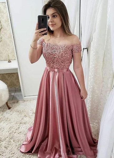 2019 Lace Top A-Line Evening Dresess Bead Appliques Satin Long Prom Dresses Bow Sash Formal Party Gowns Plus Size Robes De Soiree
2019 Lace Top A-Line Evening Dresess Bead Appliques Satin Long Prom Dresses Bow Sash Formal Party Gowns Plus Size Robes De Soiree