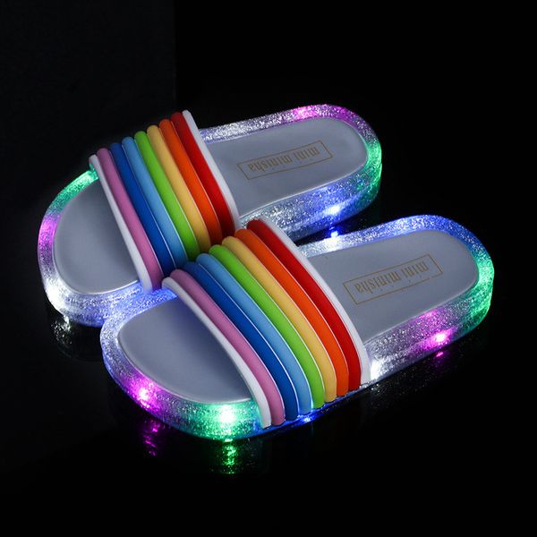 luminous children's sandals summer boys girls rainbow beach sandals led flash lighted slipper kids home bathroom flip flops, Black;red
luminous children's sandals summer boys girls rainbow beach sandals led flash lighted slipper kids home bathroom flip flops, Black;red