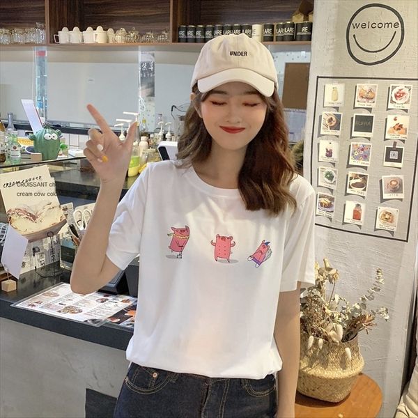 дуань xiu ins harajuku рыхлый три поросенка академия красоты t дуань xiu ins harajuku стиль сыпучие три поросенка академия красоты стиль t, White 
дуань xiu ins harajuku рыхлый три поросенка академия красоты t дуань xiu ins harajuku стиль сыпучие три поросенка академия красоты стиль t, White