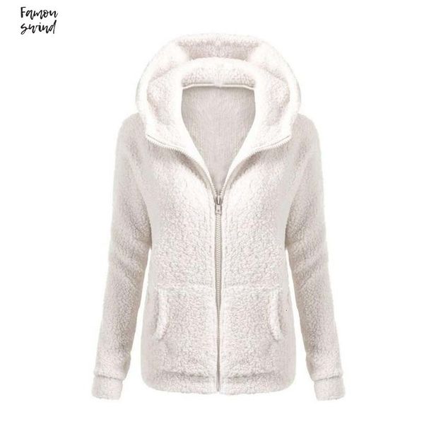 jacket women solid color coat thicken soft fleece hooded winter autumn warm zipper overcoat female fashion casual outwear zipper coat, Black;brown 
jacket women solid color coat thicken soft fleece hooded winter autumn warm zipper overcoat female fashion casual outwear zipper coat, Black;brown