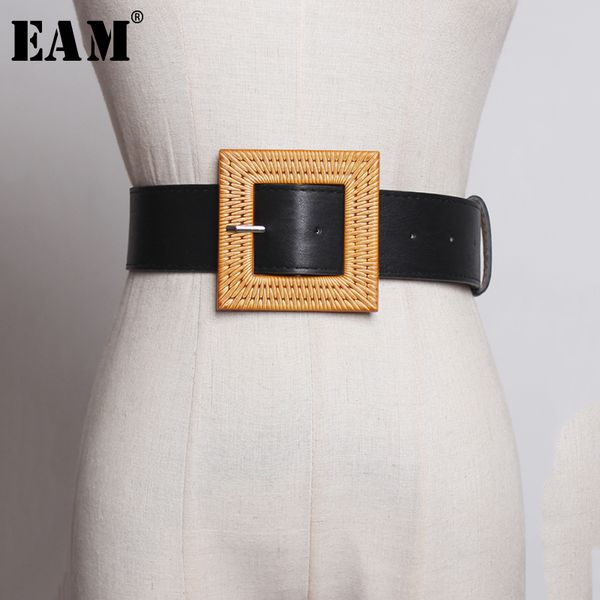 

eam] 2019 new spring summer pu leather personality brief rattan buckle temperament belt women fashion tide all-match jx964, Black;brown