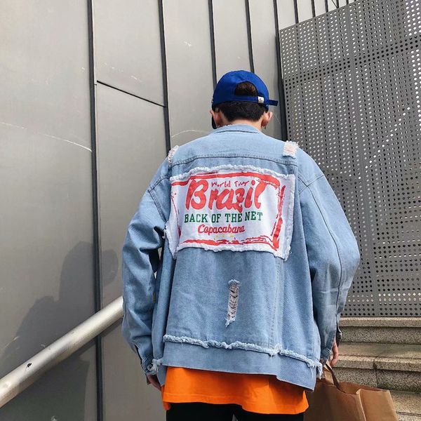 men's jackets basic coat bombers vintage fabric patchwork denim jacket women cowboy jeans autumn frayed ripped hole jean by186, Black;brown
men's jackets basic coat bombers vintage fabric patchwork denim jacket women cowboy jeans autumn frayed ripped hole jean by186, Black;brown
