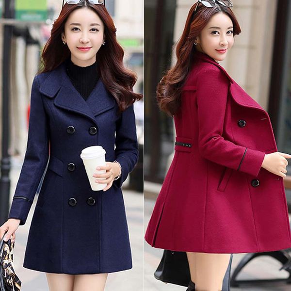 womens wool blend coat long sleeve turn-down collar slim outwear autumn winter casual overcoat trench plus size 3xl wool jacket, Black
womens wool blend coat long sleeve turn-down collar slim outwear autumn winter casual overcoat trench plus size 3xl wool jacket, Black