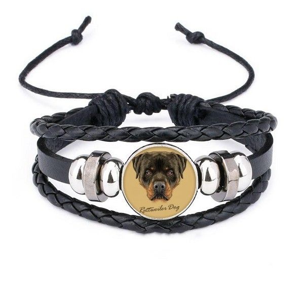 black ferocious rottweiler dog pet animal bracelet braided leather rope bead wristband, Golden;silver
black ferocious rottweiler dog pet animal bracelet braided leather rope bead wristband, Golden;silver