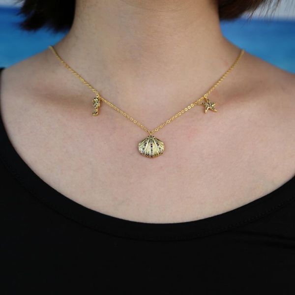 fashion gold color women beach necklace wholesale seahourse star shell charm choker necklace for lady wedding jewelry, Silver
fashion gold color women beach necklace wholesale seahourse star shell charm choker necklace for lady wedding jewelry, Silver
