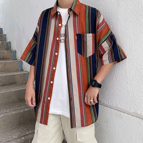 new arrival mens shirts large sizes trendy multicolour striped shirt blue green -5xl man's short sleeve shirt, White;black
new arrival mens shirts large sizes trendy multicolour striped shirt blue green -5xl man's short sleeve shirt, White;black