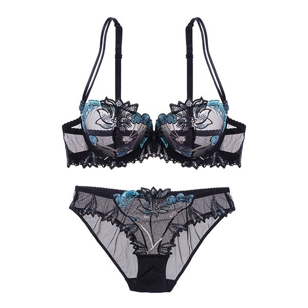 women flowers embroidery lingerie set female lace transparent underwear set ladies hollow out see through bra +panties, Red;black
women flowers embroidery lingerie set female lace transparent underwear set ladies hollow out see through bra +panties, Red;black