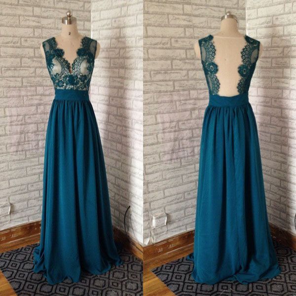 teal blue prom dresses long deep v-neck lace see though back chiffon dresses evening wear party formal gowns paolo sebastian, Black
teal blue prom dresses long deep v-neck lace see though back chiffon dresses evening wear party formal gowns paolo sebastian, Black