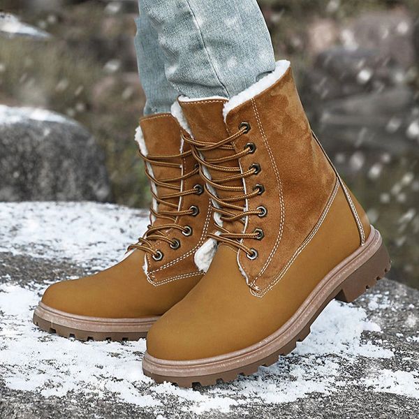 women winter shoes snow boots mid calf plush fur velvet boot suede leather lace up ladies female warm flat shoes footwear, Black
women winter shoes snow boots mid calf plush fur velvet boot suede leather lace up ladies female warm flat shoes footwear, Black