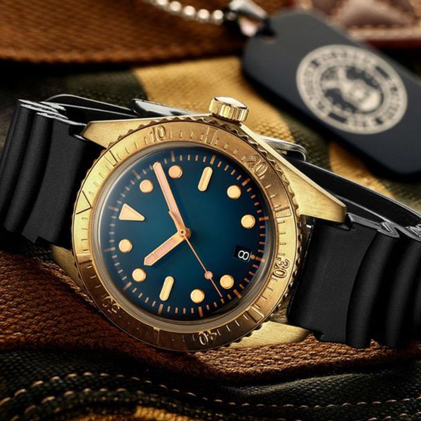 bronze diver automatic mechanical mens watches japan nh35 movement resistant rotate bezel rubber strap sapphire glass clock, Slivery;brown
bronze diver automatic mechanical mens watches japan nh35 movement resistant rotate bezel rubber strap sapphire glass clock, Slivery;brown
