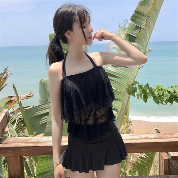 female nv yong yi nv yong yi women's female split skirt lace swimsuit neck-hanging fairy swimsuit, White;black
female nv yong yi nv yong yi women's female split skirt lace swimsuit neck-hanging fairy swimsuit, White;black
