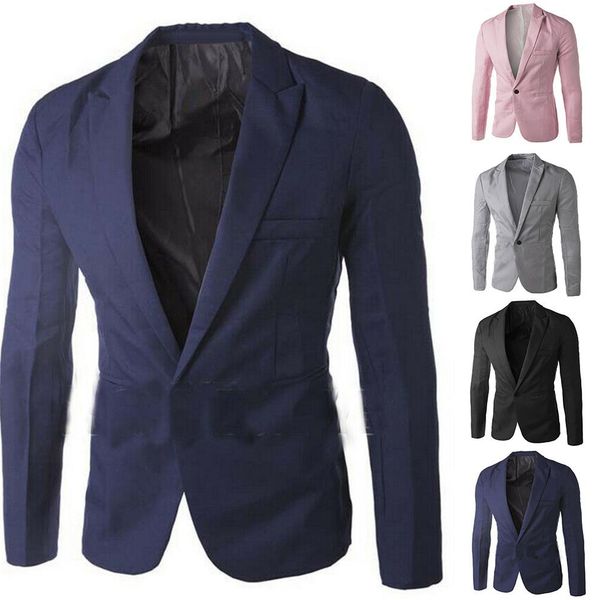 men suit jackets solid color long sleeve lapel one button blazer suit coat men's blouses, White;black
men suit jackets solid color long sleeve lapel one button blazer suit coat men's blouses, White;black