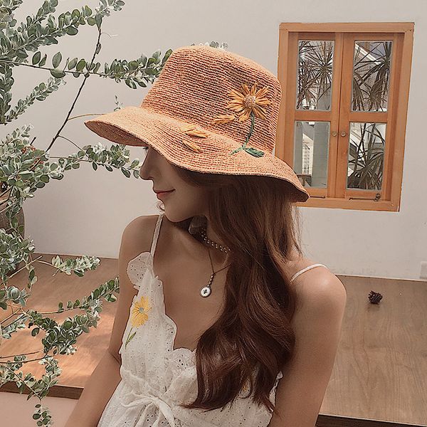 straw hat ladies hand-woven raffia sun hats summer fresh sun hats collapsible straw hat women hiking, Black;white
straw hat ladies hand-woven raffia sun hats summer fresh sun hats collapsible straw hat women hiking, Black;white