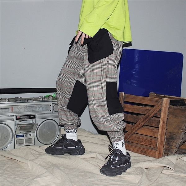 men's pants japanese streetwear patchwork plaid harem men 2021 mens hip hop sweatpants male harajuku joogers trousers, Black
men's pants japanese streetwear patchwork plaid harem men 2021 mens hip hop sweatpants male harajuku joogers trousers, Black
