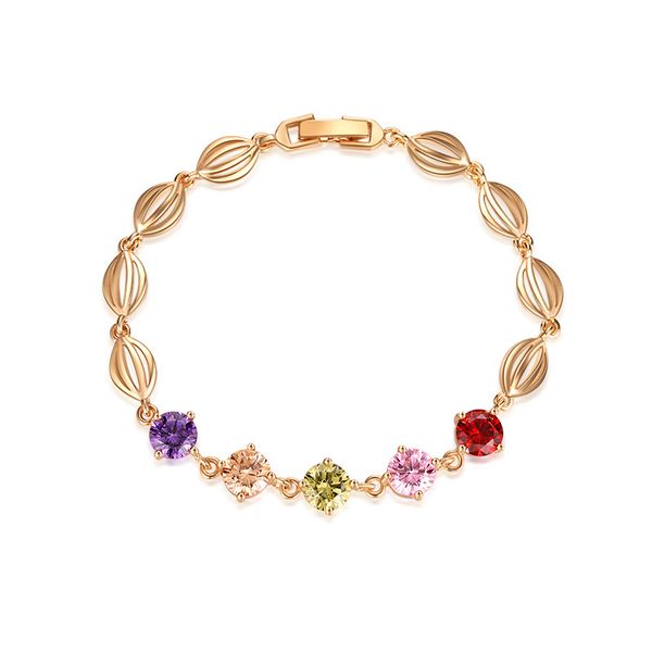 new european and american crystal bracelet kc gold drop colorful diamond zircon bracelet ladies, Black
new european and american crystal bracelet kc gold drop colorful diamond zircon bracelet ladies, Black